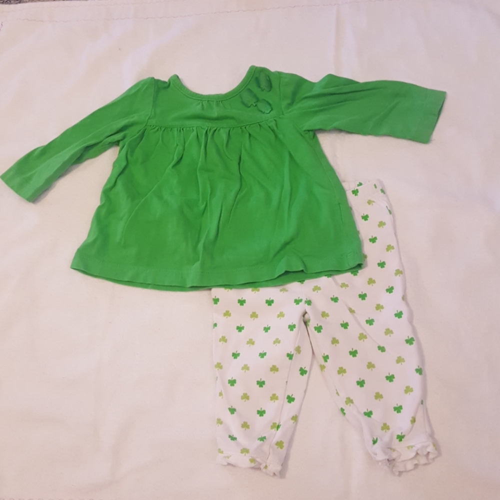 St. Pattys Clover baby girl outfit 6M